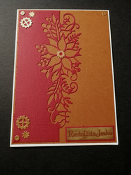 Steampunk Christmas card flower and gears