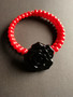 Red Memory Wire Bracelet with black rose