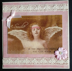 Pink vintage angel card
