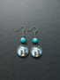 Castle earrings with blue beads