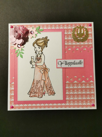Pinkki ylioppilaalle kortti tyttö
