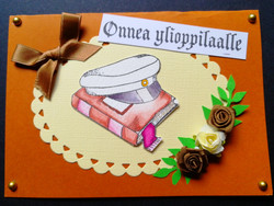 Graduate card with hat and book