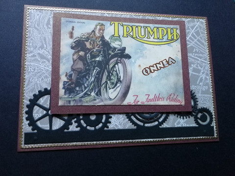 Motorcycle Triump card