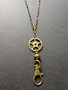 Steampunk key chain with bronze colour bead