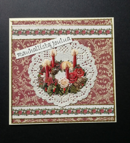 Rauhallista joulua kortti kynttilät