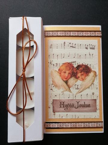 Candle card with angels
