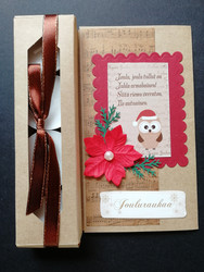 Christmas candle card with an owl