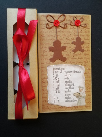 Christmas candle card with ginger bread recipe