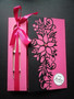 Pink flower Christmas candle card