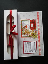 Christmas candle card with a bird