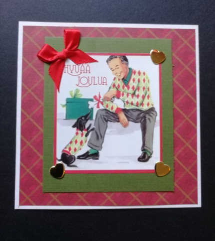 Man and dog Christmas card