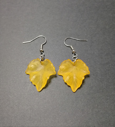 Yellow maple leaf earrings