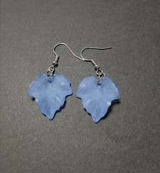Blue maple leaf earrings