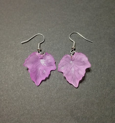 Light violet maple leaf earrings