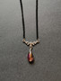 Droplet necklace with black chain
