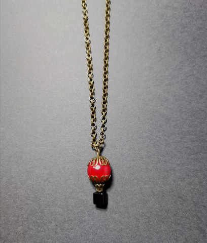 Red hot air balloon necklace