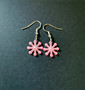 Pink snowflake earrings