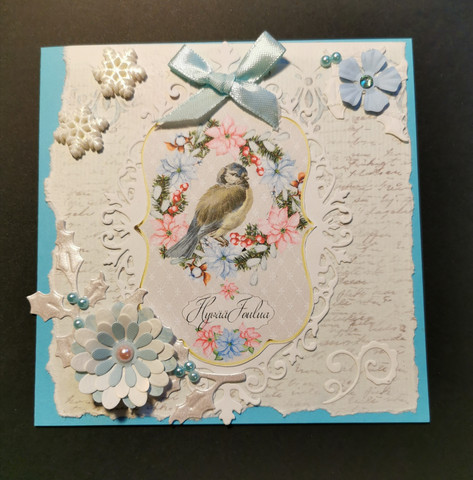 Light blue Christmas card