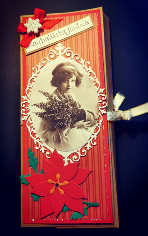 Vintage girl Chocolate bar card