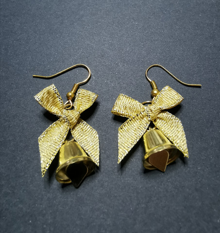 Gold colored bell earrings