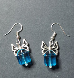 Blue present earrings