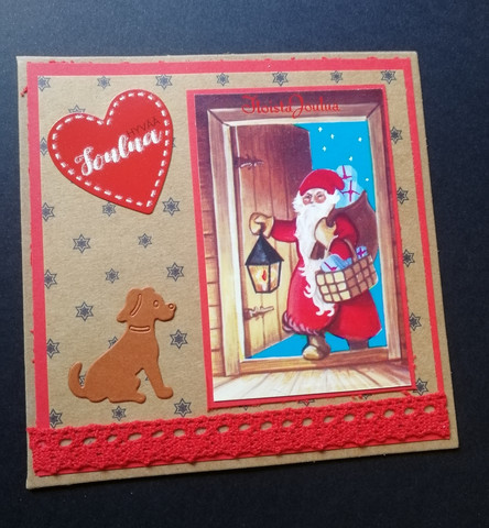 Joulupukki ja koira kortti