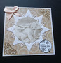 Christmas card with a polar bear and a bow