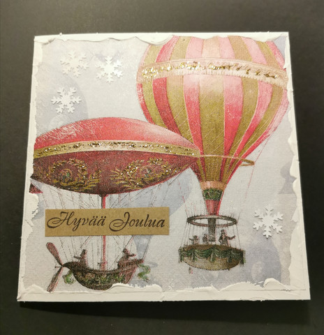 Hot air balloon christmas card