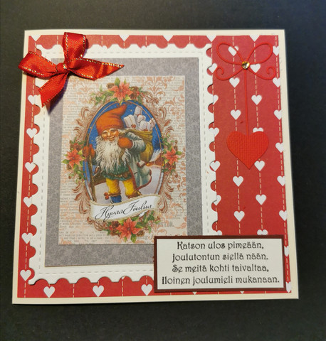Christmas card with an elf and a poem