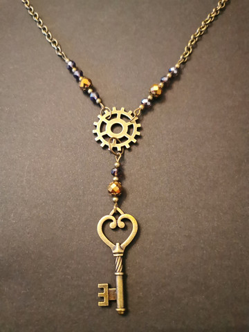 Key to a heart steampunk necklace
