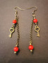 Long heart-key earrings