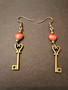 Key earrings with hearts
