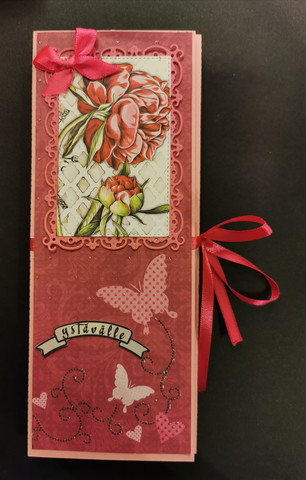 Valentine's chocolate bar card with flower