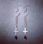 Hanging cross earrings with drops