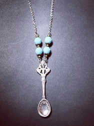 Silver spoon necklace