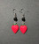 Strawberry earrings with black beads