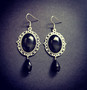 Black glass earrings