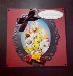 Handmade easter card black easter chick