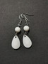 Colourful white droplet earrings