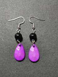 Colourful violet droplet earrings
