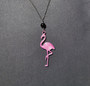 Flamingo necklace with black bead
