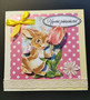 Bunny and tulip easter card