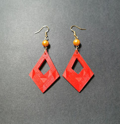 Red diamond earrings