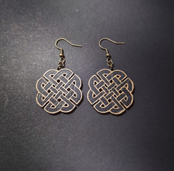 Bronze colored celt symbol earrings