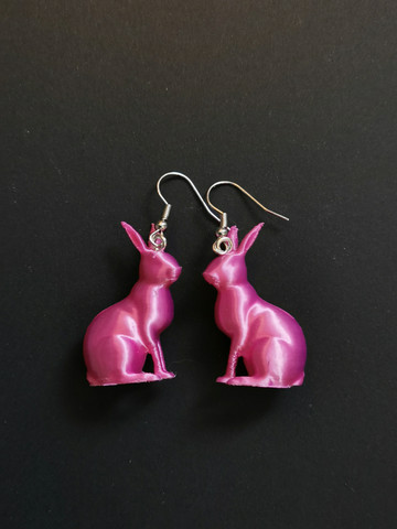 Pink bunny earrings