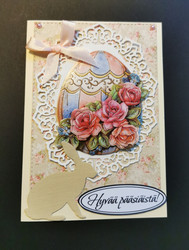 Egg easter card with bunny