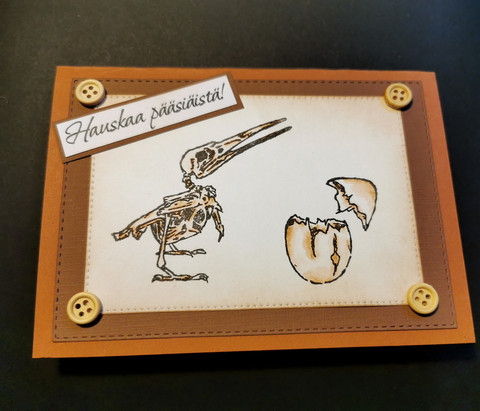 Easter card with skeleton bird