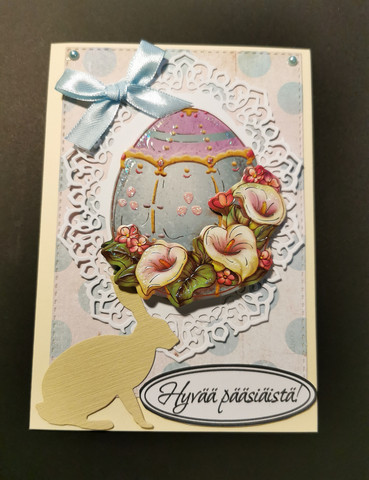Egg easter card with bunny