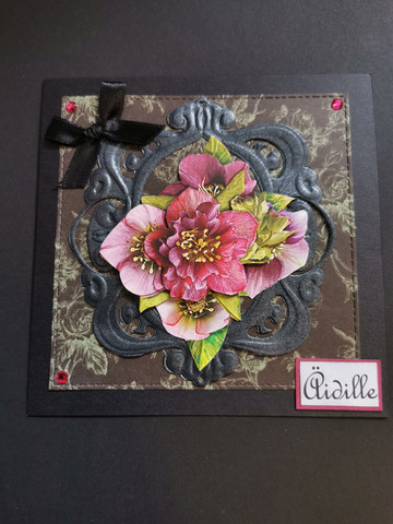 Handmade dark flower mother's day card