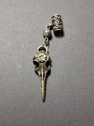 Locks jewelry bird skull with stone beads